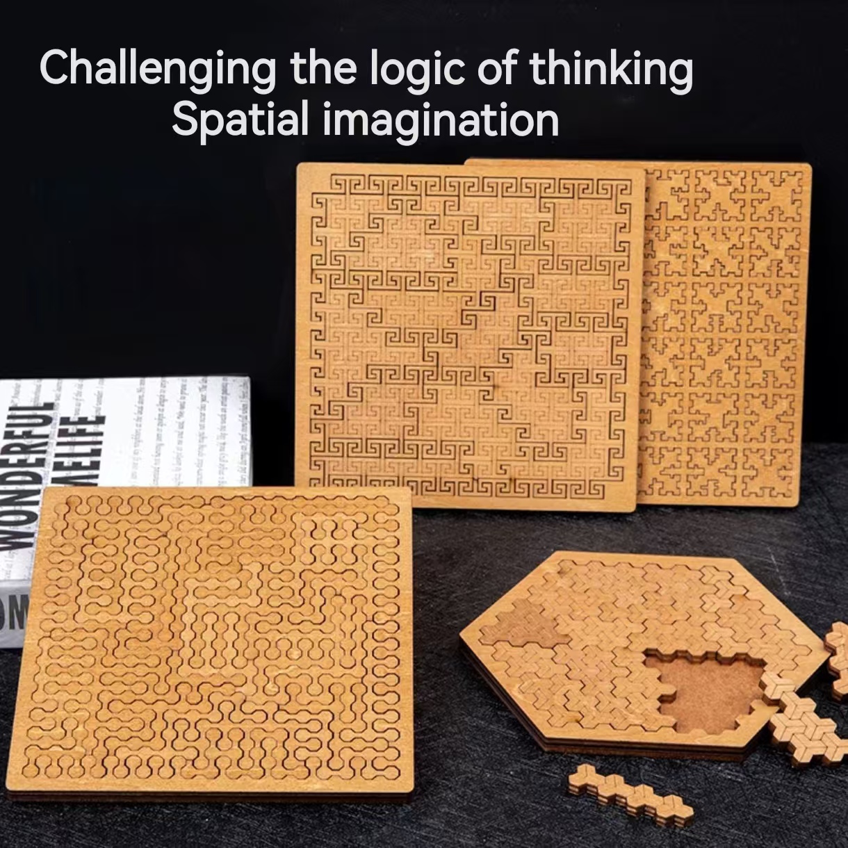 Stress Relieving Wooden Puzzle for Children and Adults Puzzle Section with Advanced Logical and Geometric Thinking Puzzle Toy