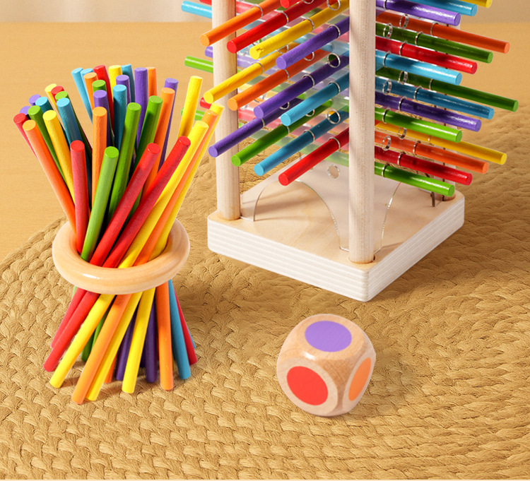 Wooden Stick Game Puzzle Dice Toy
