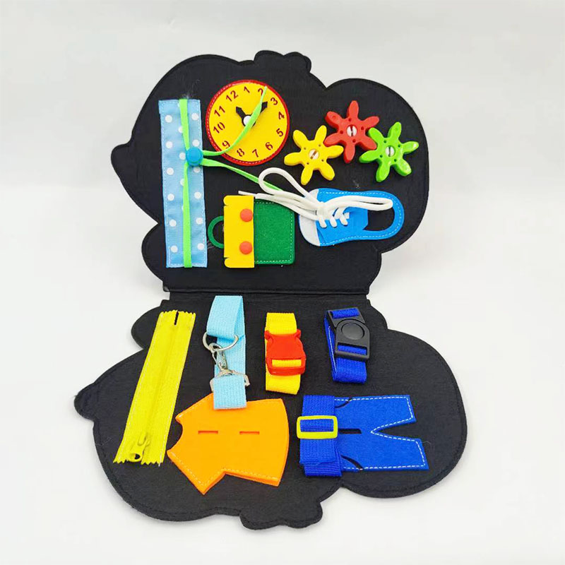 Baby Sensory Learning Toy Montessori Educational Felt Busy Activity Board for Toddler