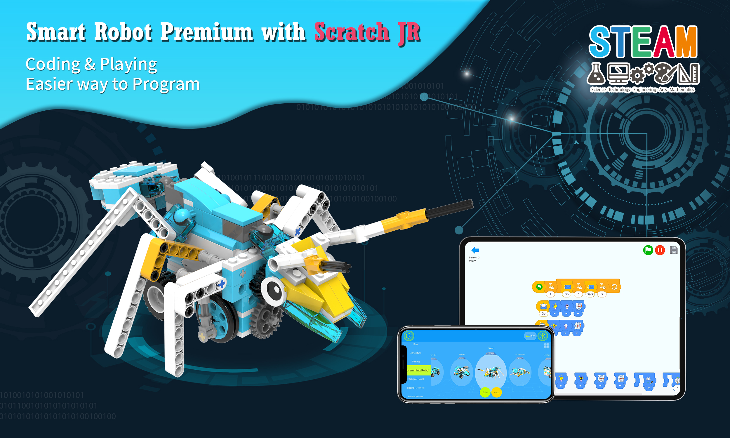 Makerzoid Educational Entry Level DIY STEM Science Set Scratch JR Programming Learning Smart Toys ABS Plastic Robotics Kits