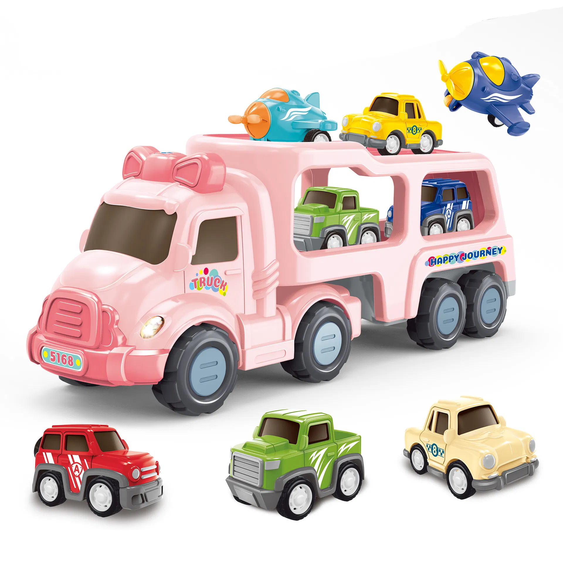 Kids Creative Plastic Toys Electric Construction Truck Carrier Transport Trucks Toys with Sound and Light Detail 8