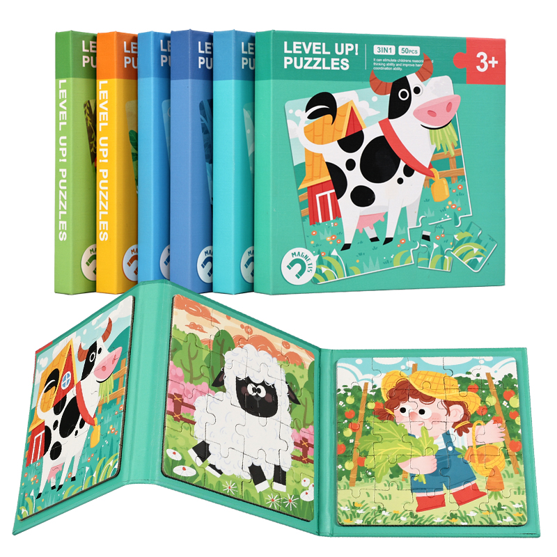 2026 New Arrivals Children's Early Education Magnetic Folding Puzzle Book Fine Motor Skills Learning Toys
