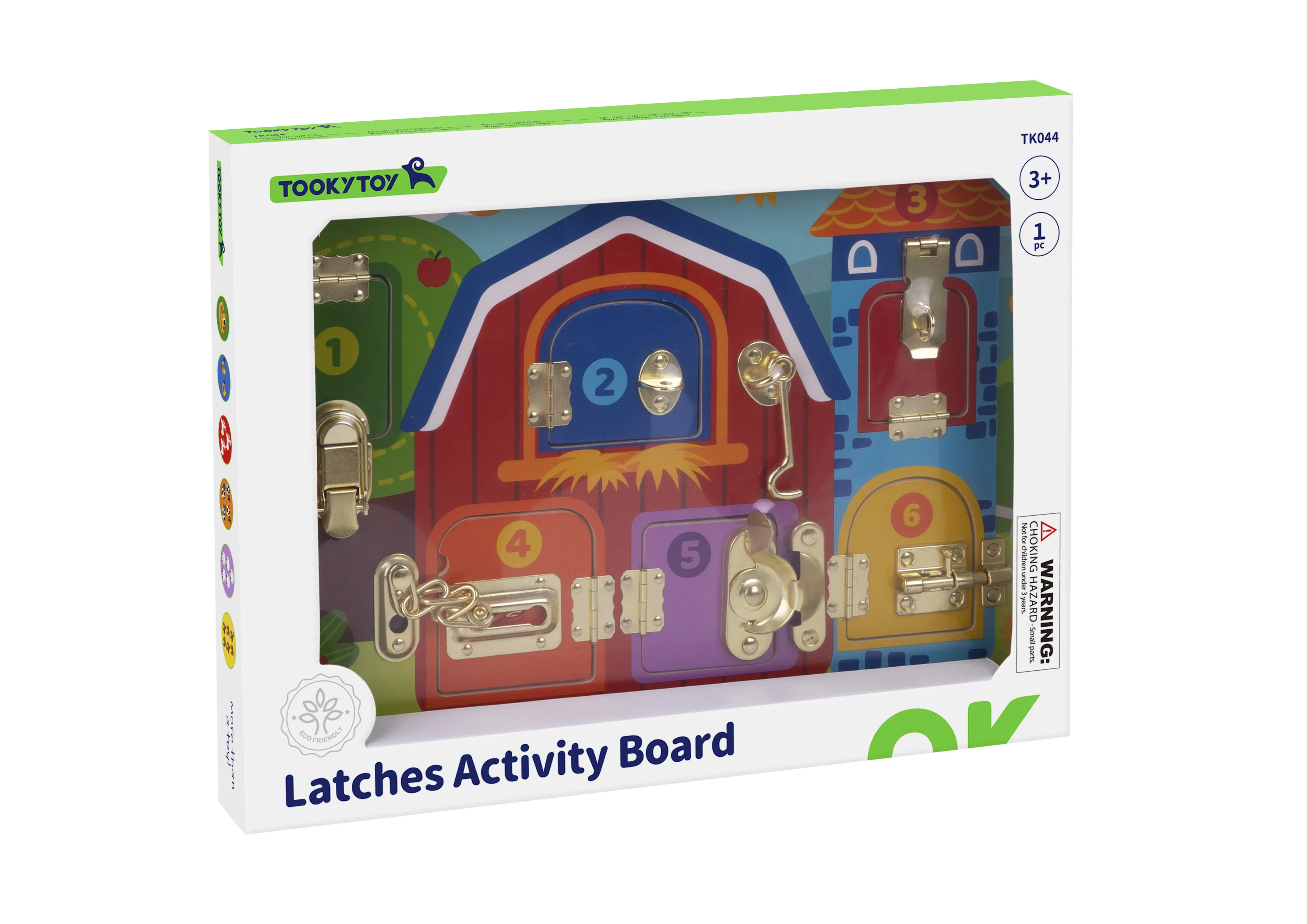 Wooden Busy Board Toddler Activity Board with Locks and Latches Promotes Sensory Learning Travel Toy