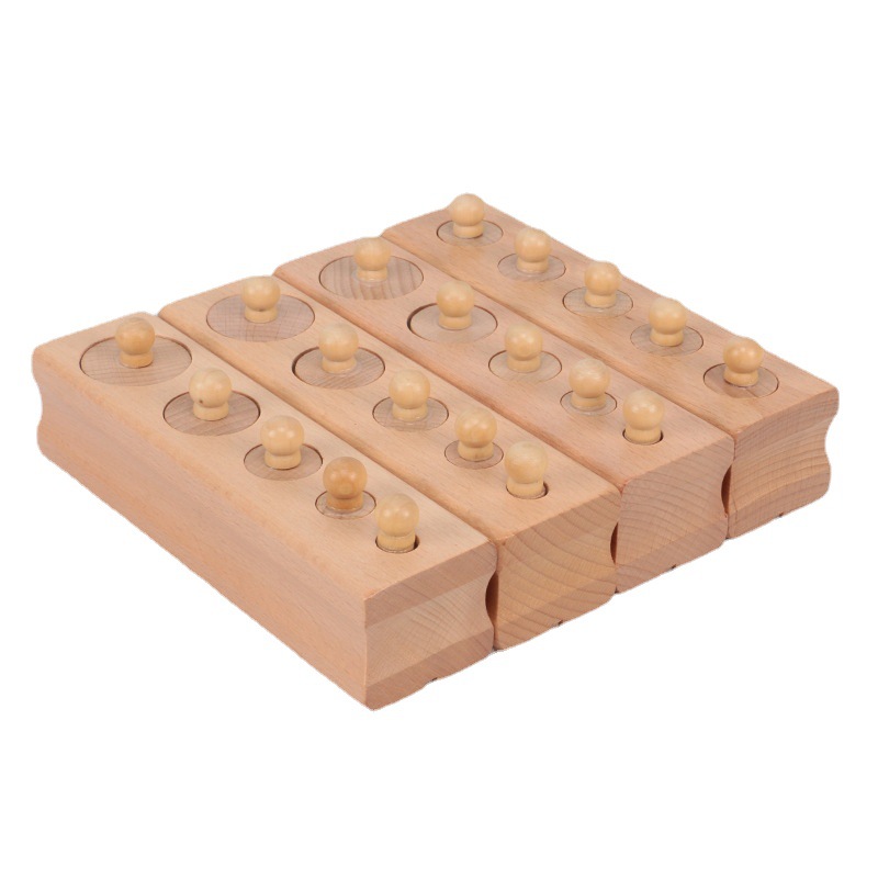 Montessori Early Education Teaching Aid Cylinder Insets Wooden Educational Toy for Preschoolers Young Children Color Box