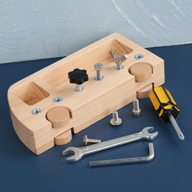 Montessori Bus Busy Board Toy for Kids, Screwdriver Tool Set for Fine Motor Skills Training