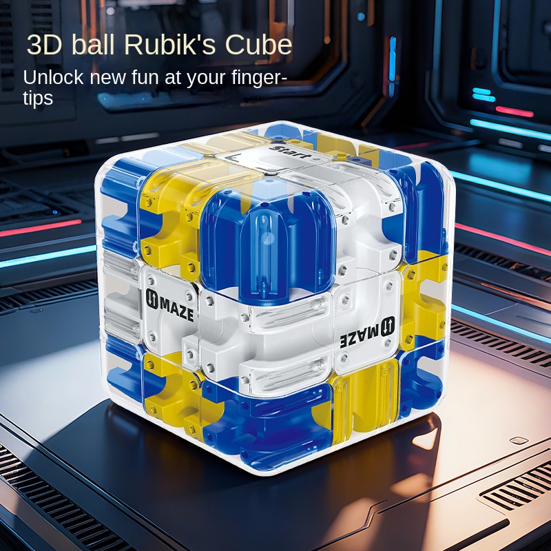 Ysj 3D Maze Cube Puzzle Toy with 3x3 Magic Rolling Balls for Kids Logical Thinking Training and Parent-Child Play