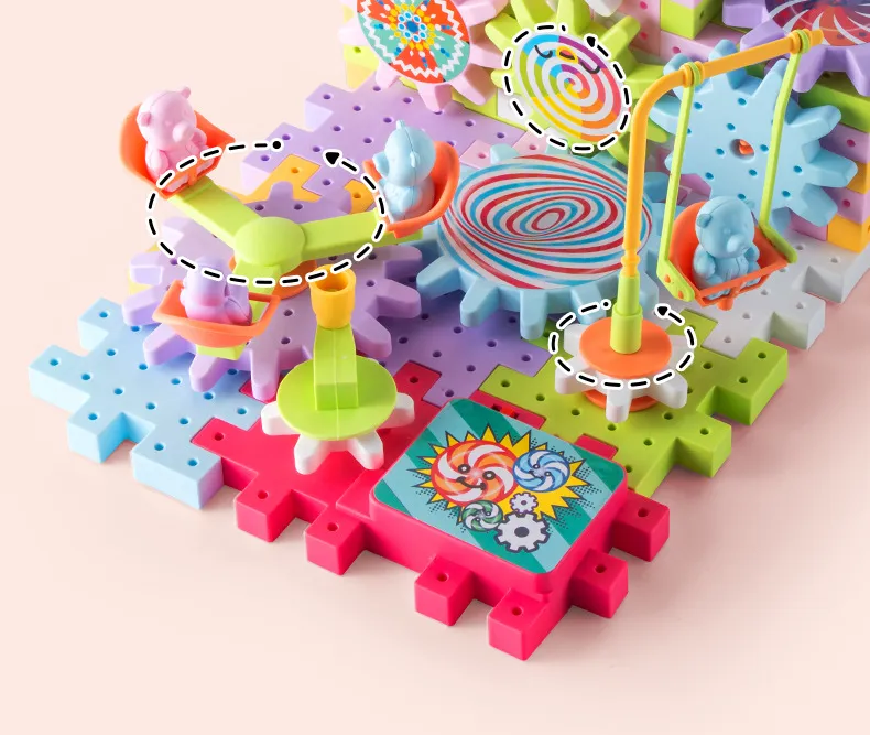 Kids Electric Building Blocks - DIY Creative Construction Set with Motorized Parts Toys