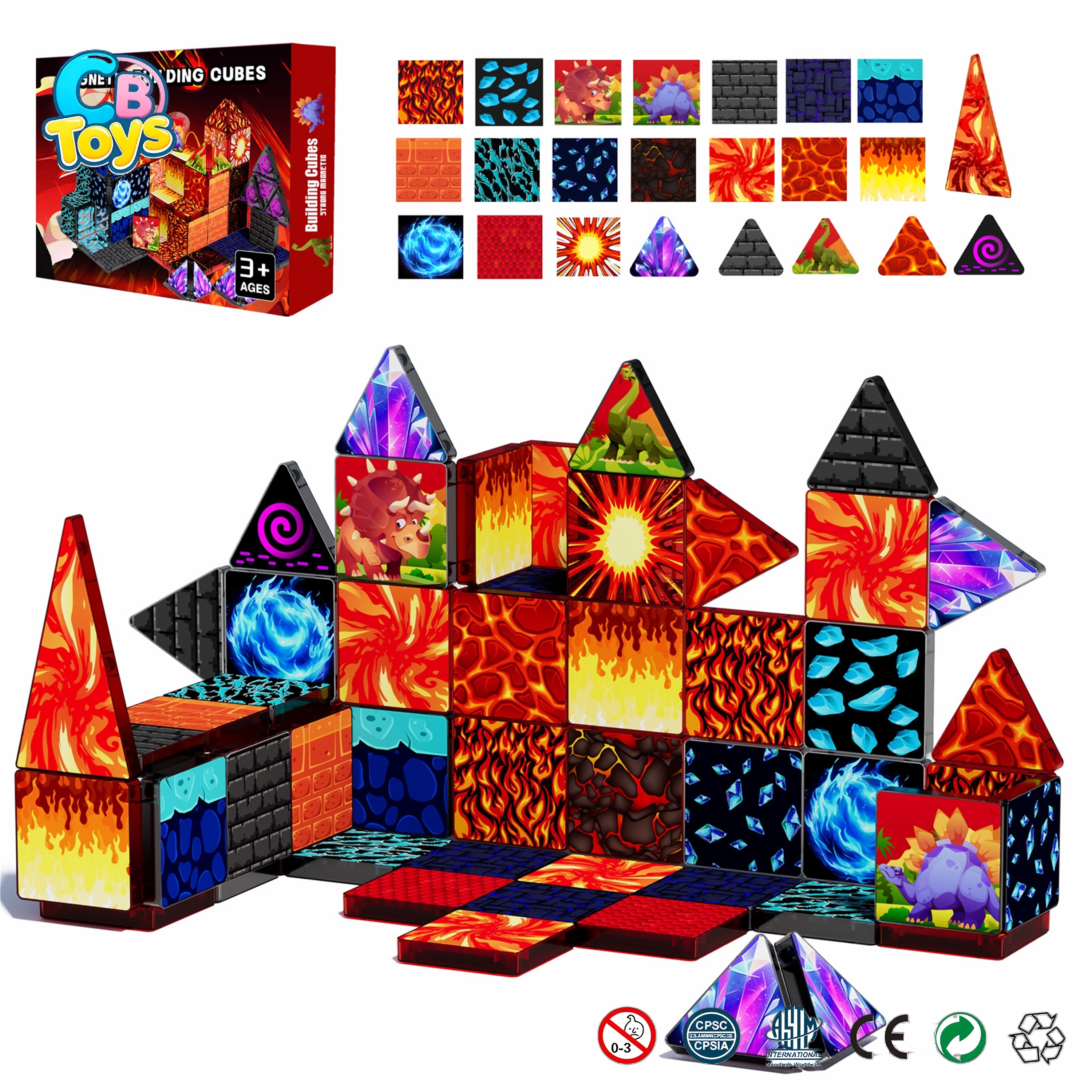 CBTOYS Educational STEM Toys 3.75CM Mini Magnetic Tiles Travel Set for Kids Factory OEM Customized Service