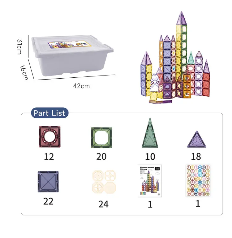 106PCS Magnet Blocks Set Details