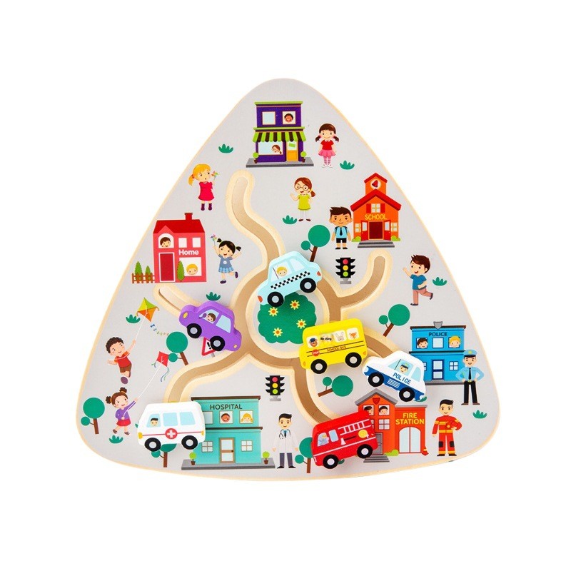 Children Montessori Wooden Toys Walking Pairing Maze Board Early Educational Interactive Learning Toy Age 0-3 Years Custom Size