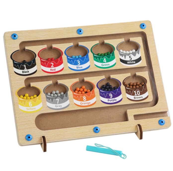Children Learning Math Toy Education Game Montessori Wooden Counting Board Beads Tray Number Calculation Toy Kids Learning Math