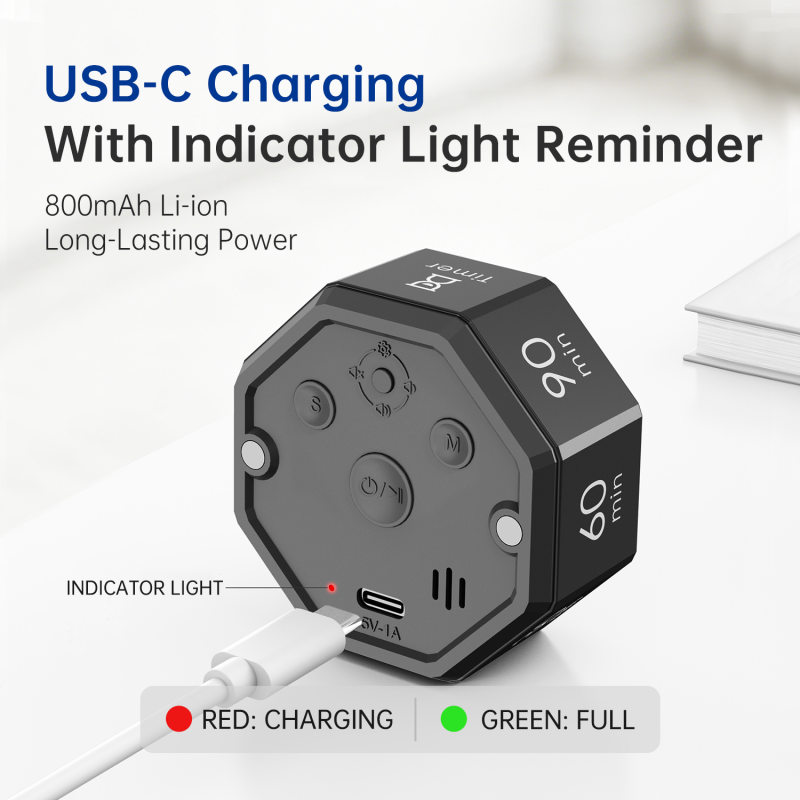 Timer Wholesale Eight Side Gravity Countdown Timer Magnetic Back Visual Cube Kitchen Timer ADHD Kids Learning Pomodoro Timer