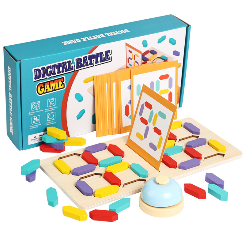 Children's Digital Cognition Puzzle Tabletop Game -Competitive Educational Building Blocks &amp; Interactive Teaching Toy for Kids