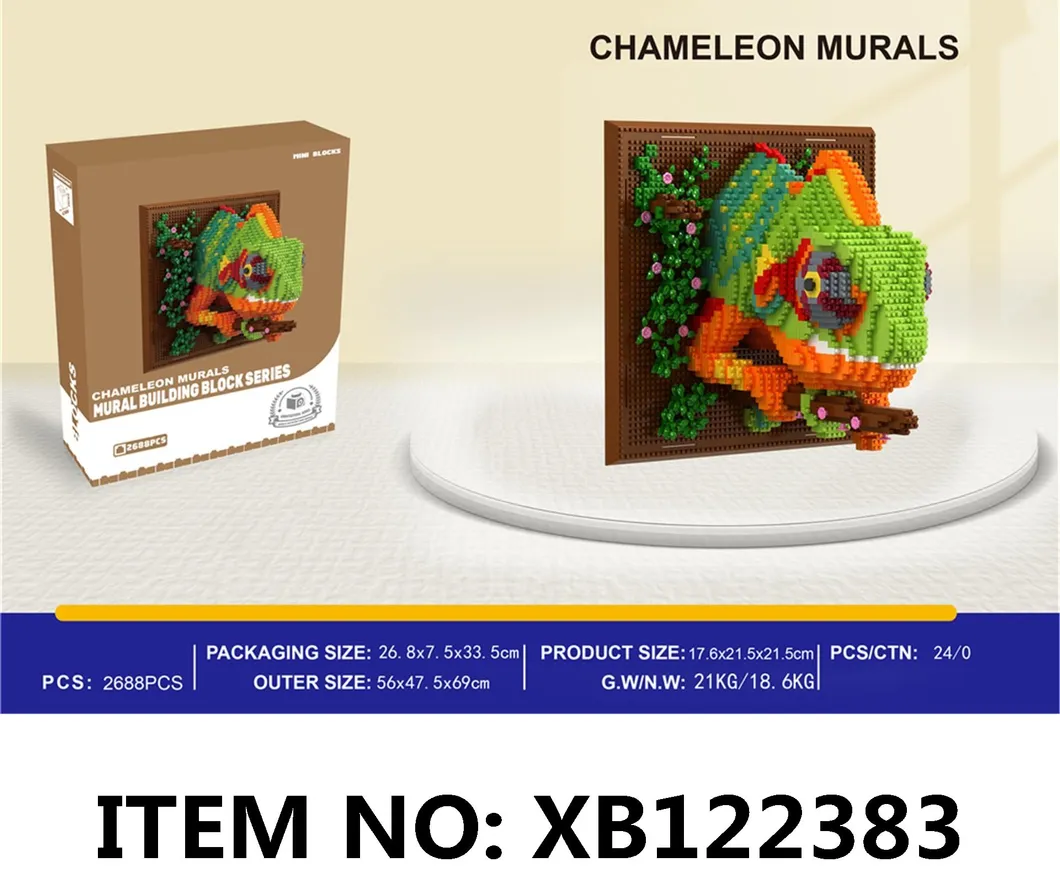 Creative Educational Construction 3D Animal Mural Diamond Building Block Toy Set for Kid