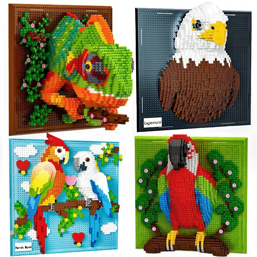 Xinbo Hot Sale Early Creative Educational Construction 3D Animal Mural Diamond Building Block Toy Set for Kid
