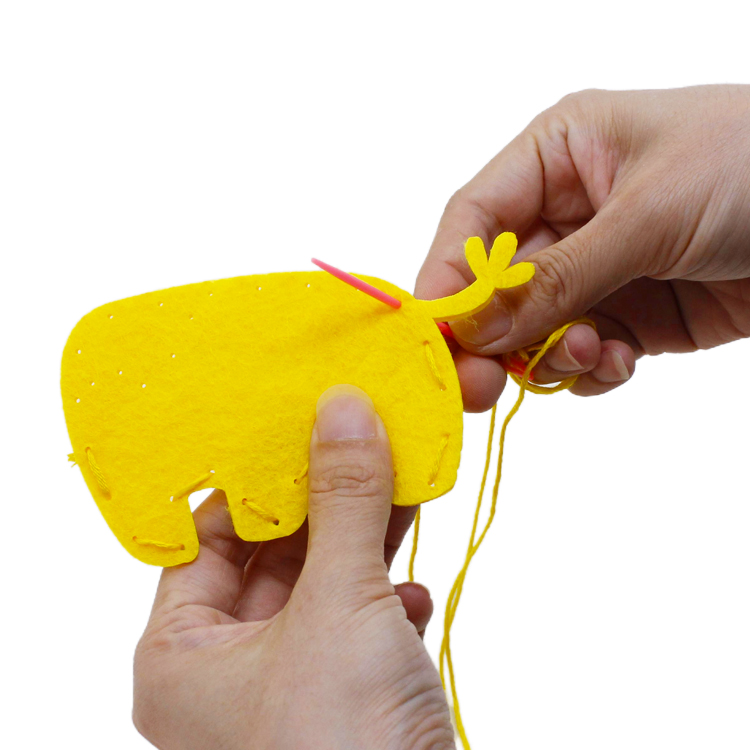 BaiBo DIY Creative Paste Toys Kit for Kids Help Develop Fine Motor Skills with Cute Animal Sewing and Felt Craft