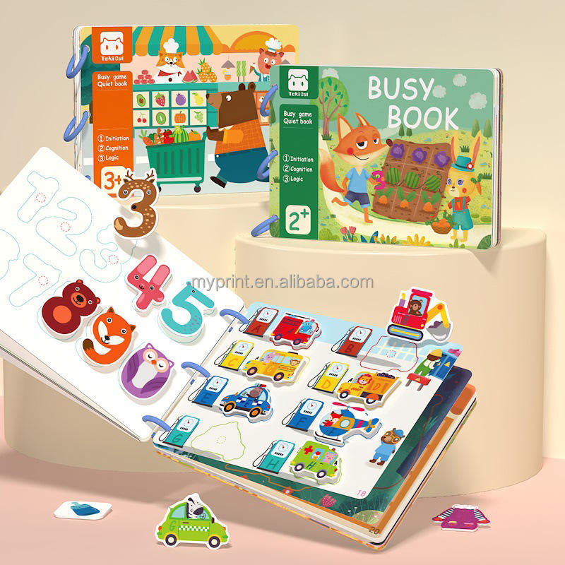 Toddler Kids Montessori Felt Paper Quiet Busy Book Matching Sensory Toys Education Preschool Early Learning Note Board Books
