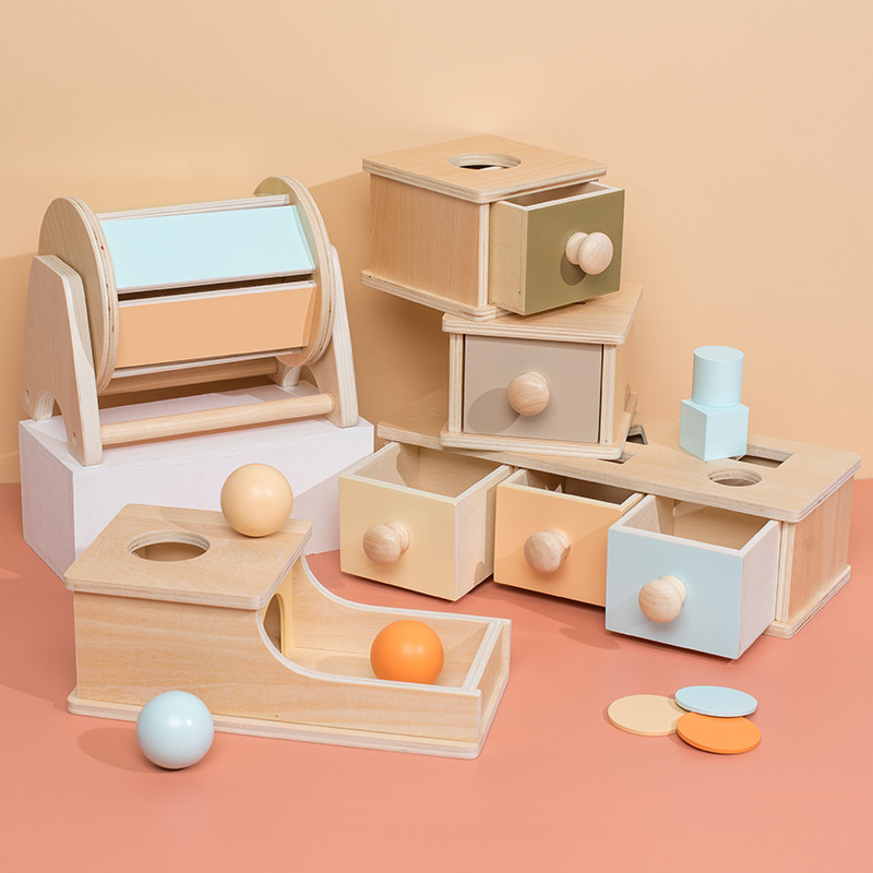 Xdz Cross-border Early Childhood Education Intelligence-Development Coin-Operated Box Montessori Wooden Educational Toy