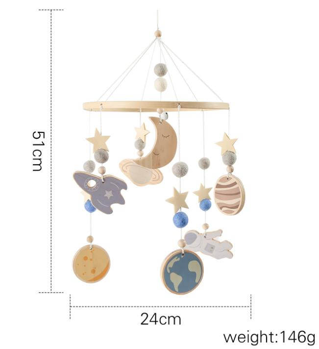 Fabric Plastic Wooden Baby Musical Mobile Toys