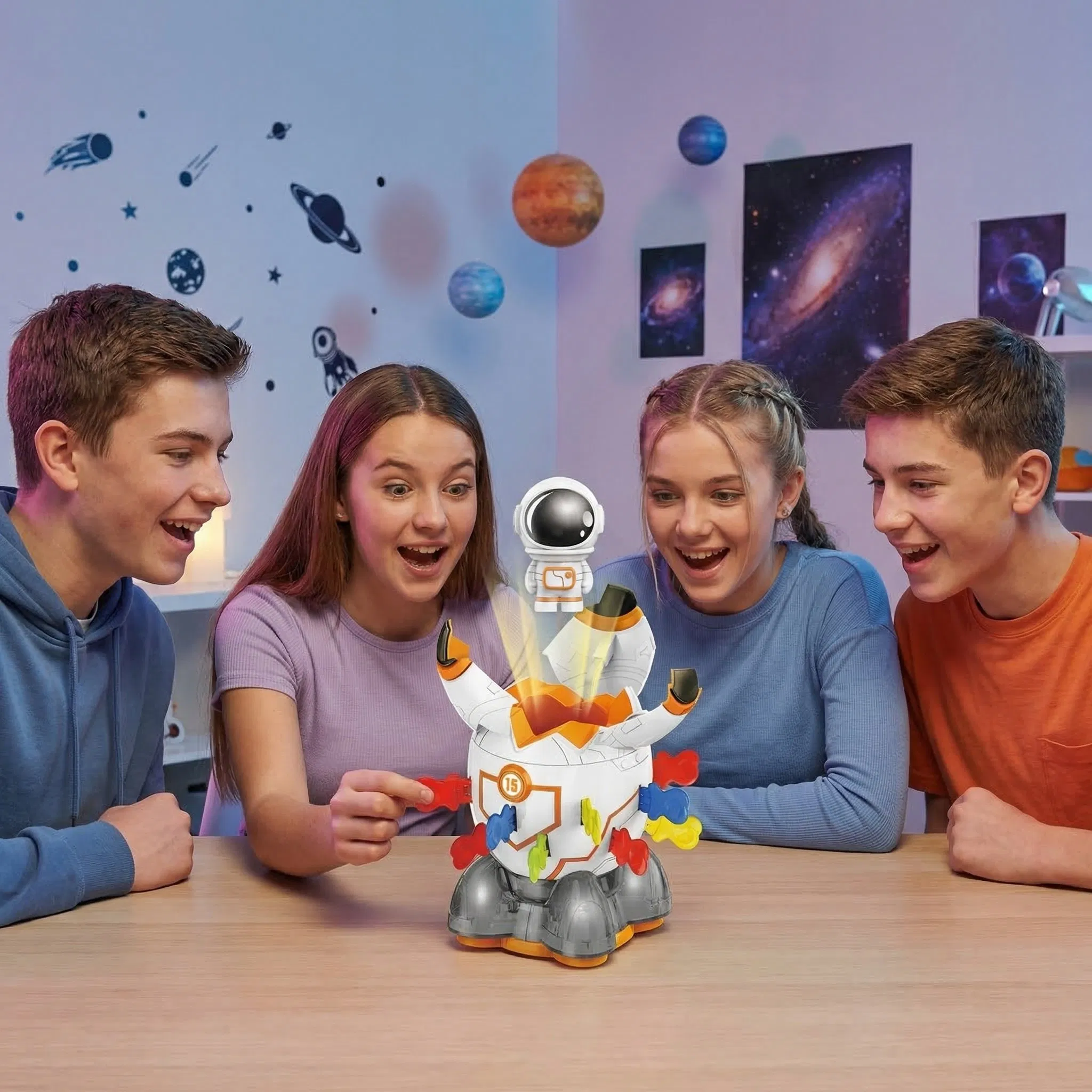 Kids Educational Pop up Astronaut Toy Family Interactive Desktop Board Game Puzzle Games Multiplayer Sword Insertion Tricky Party Play Set