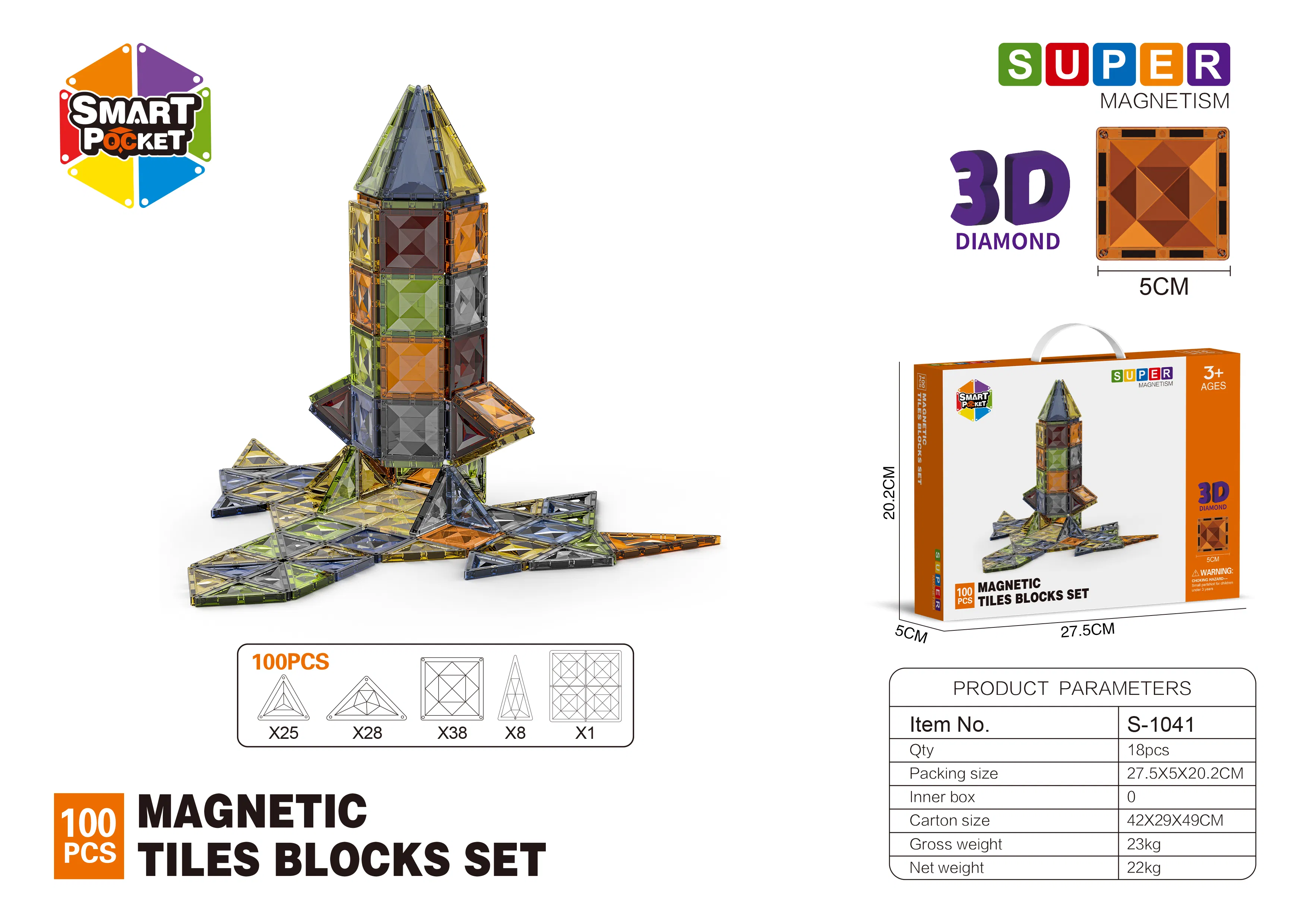 2021 Baby Toy Neopuzzle Magnetic Building Blocks for Fun Play