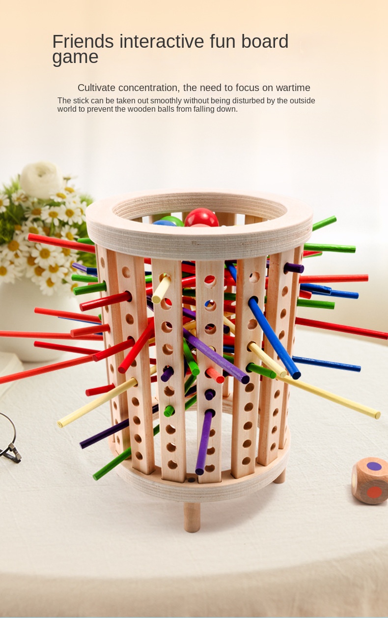 Wooden Stick Game Puzzle Dice Toy