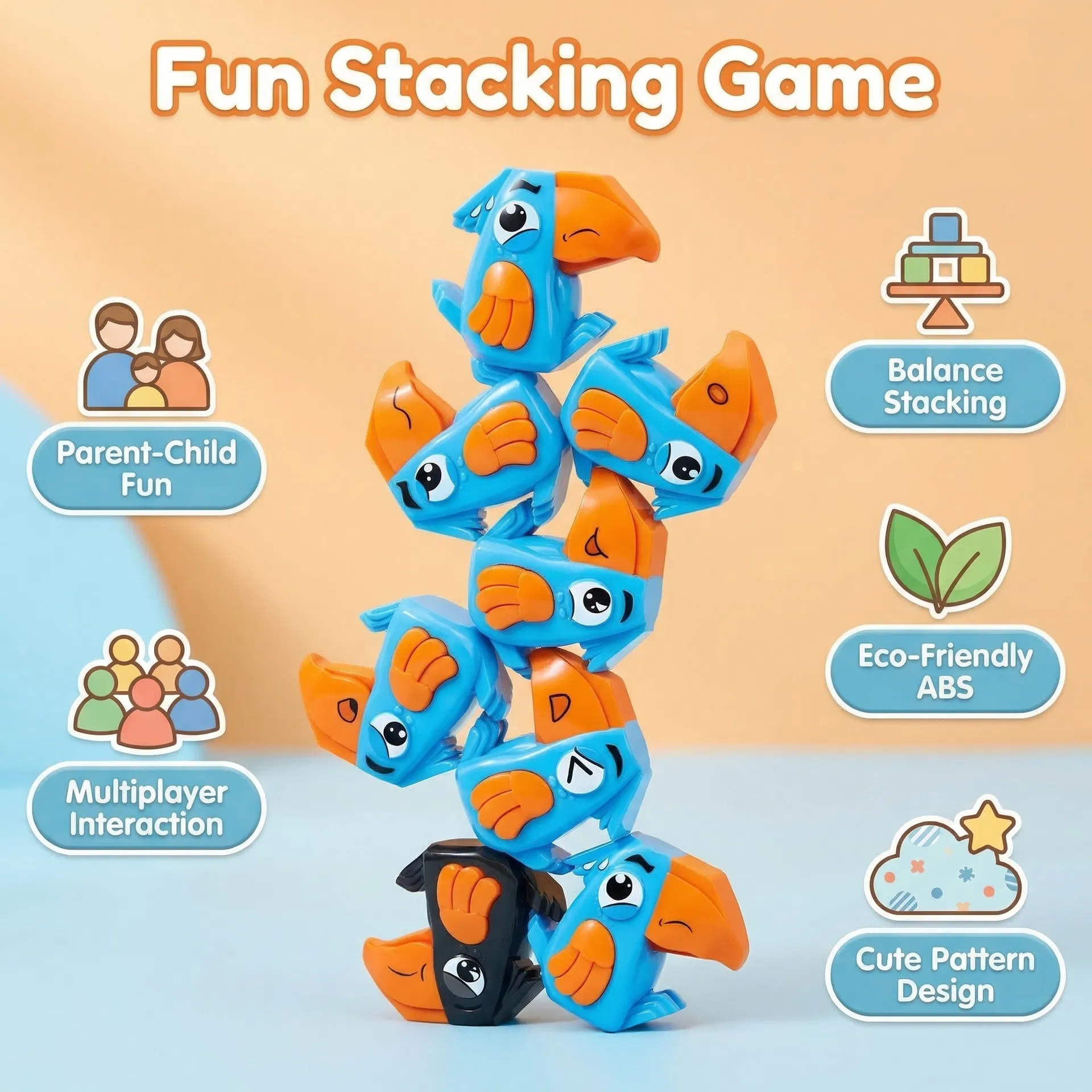 Children Educational Big Mouth Bird Stacking Game Kid Juguetes Toy Family Interactive Desktop Balance Training Toy for Kids Party Play