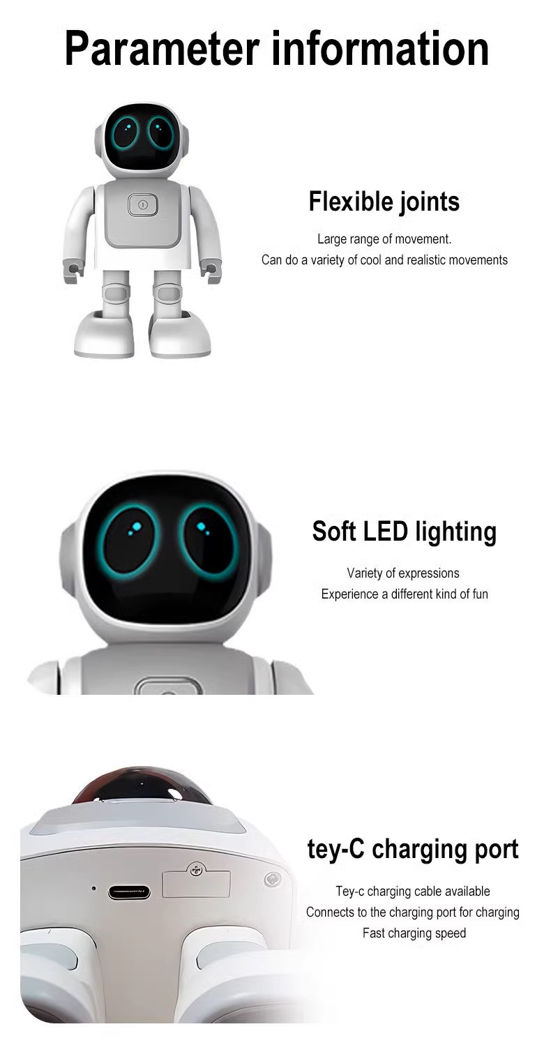 Smart Educational Chatting RGB LED Dancing Robot Toy with for & USB-C Programming Speaker-Creative Gift