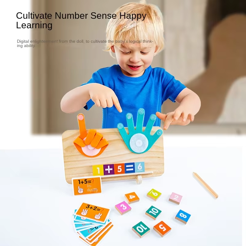 New Montessori Math Manipulatives Games Kids Finger Counting Math Number Blocks Preschool Learning Toys for Toddlers 2-4 CPC CEC