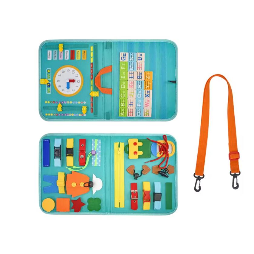 Customize Toddlers Felt Busy Board Montessori Toys Educational Learning Sensory Toys Preschool Fabric Busy Book for Babies