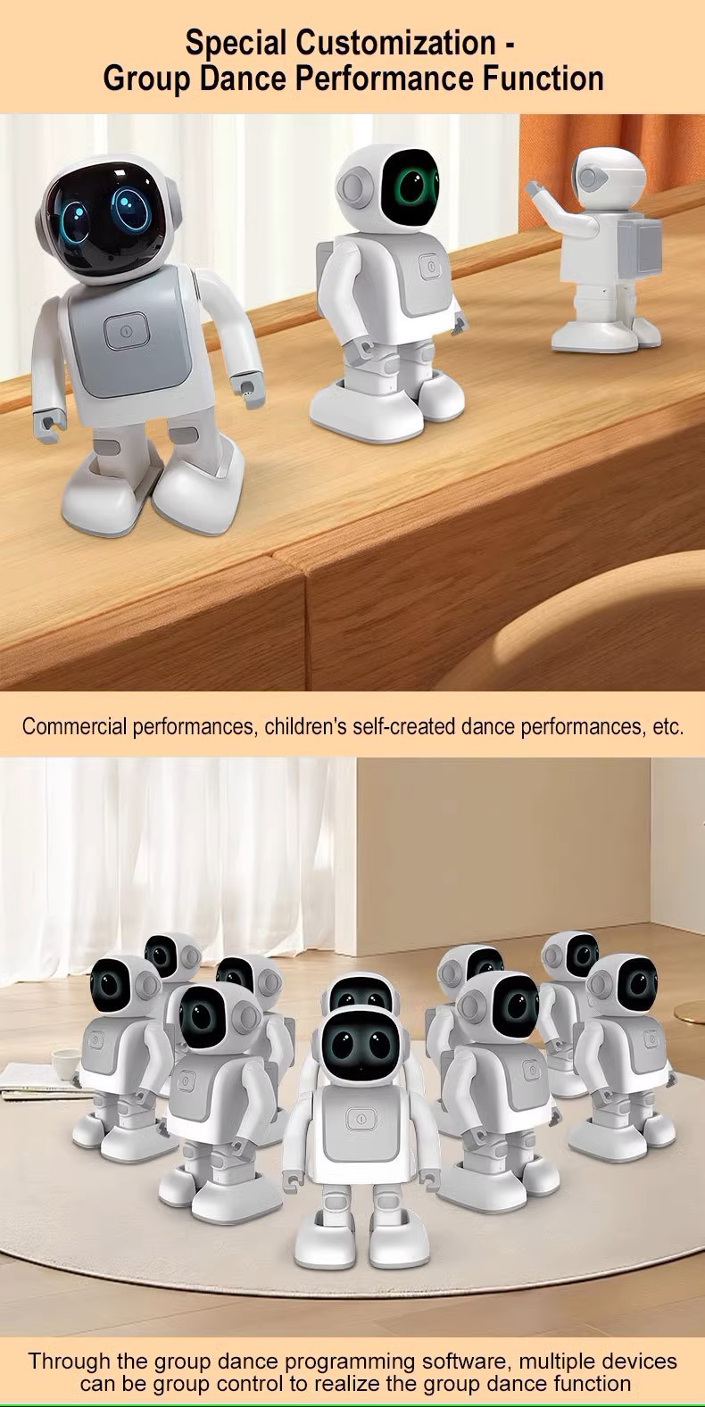 Smart Educational Chatting RGB LED Dancing Robot Toy with for & USB-C Programming Speaker-Creative Gift