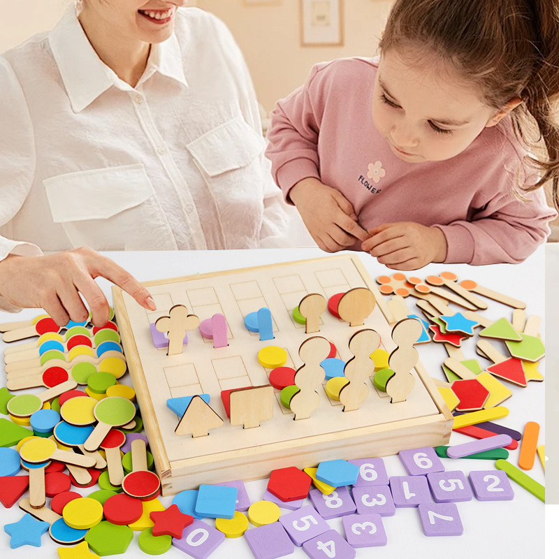 Cross-border Wooden Digital Decomposition Teaching Aids Children's Numeric Puzzle Math Multifunctional Pairing Learning Toy Ages