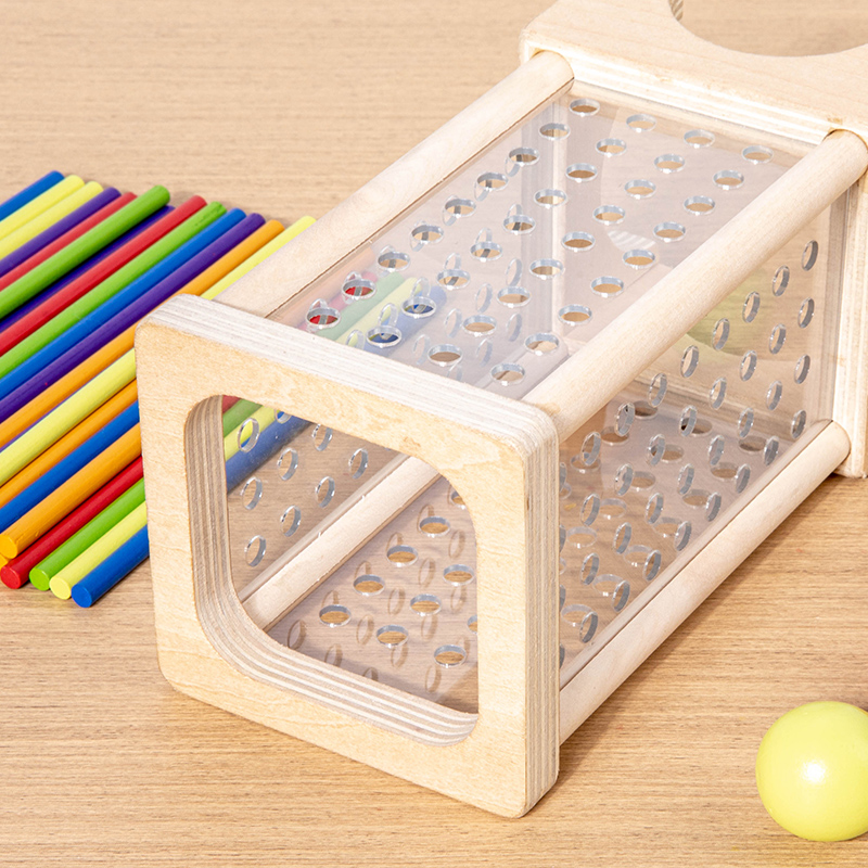 Wooden 4 Sided Wooden Stick Board Game Interactive Montessori Early Childhood Education Toy for Parent-child Interaction