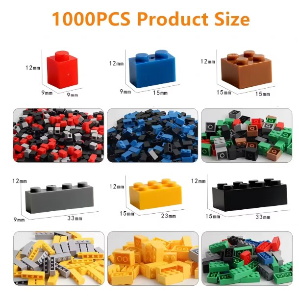 Custom Kids Educational Classic Creative Construction Bricks Toys Kits Assembly ABS Plastic 1000PCS Building Blocks Toy Set