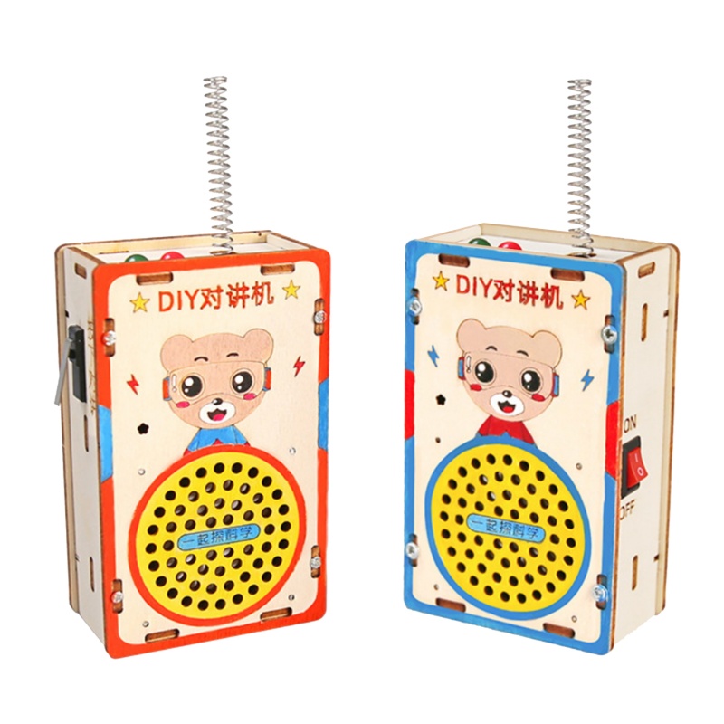 Wholesale Kids DIY Walkie Talkie Toy Cartoon Portable Outdoor Interactive Educational Toy For Boys Girls