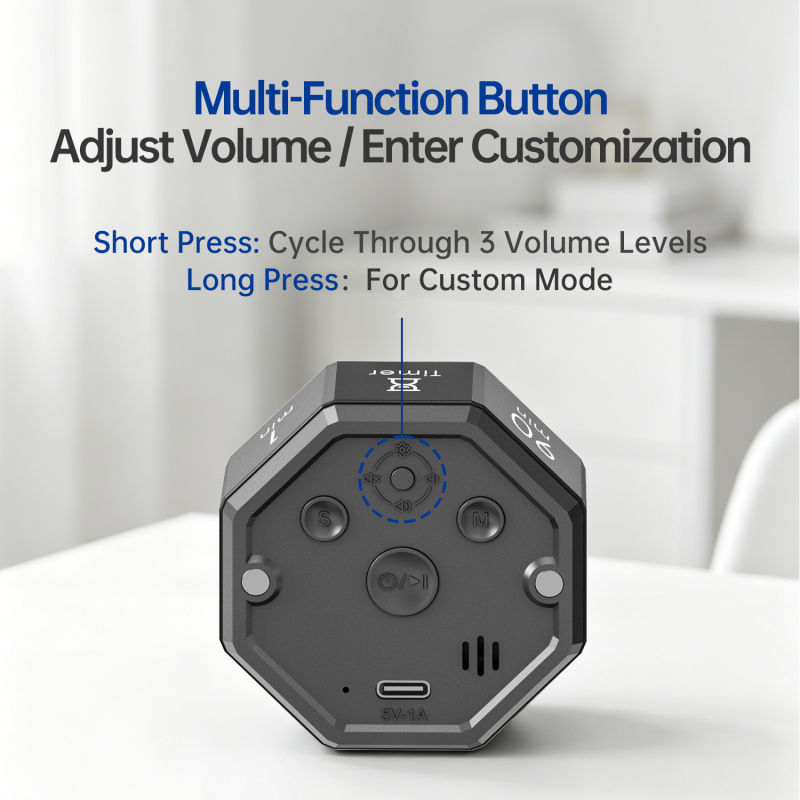 Timer Wholesale Eight Side Gravity Countdown Timer Magnetic Back Visual Cube Kitchen Timer ADHD Kids Learning Pomodoro Timer