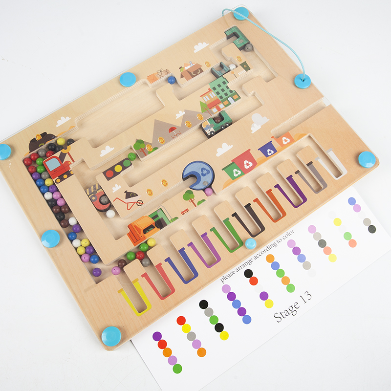 Magnetic Bead Maze Toy for Young Children Pen-Activated Game Enhancing Intelligence Logical Thinking Labyrinth Puzzles