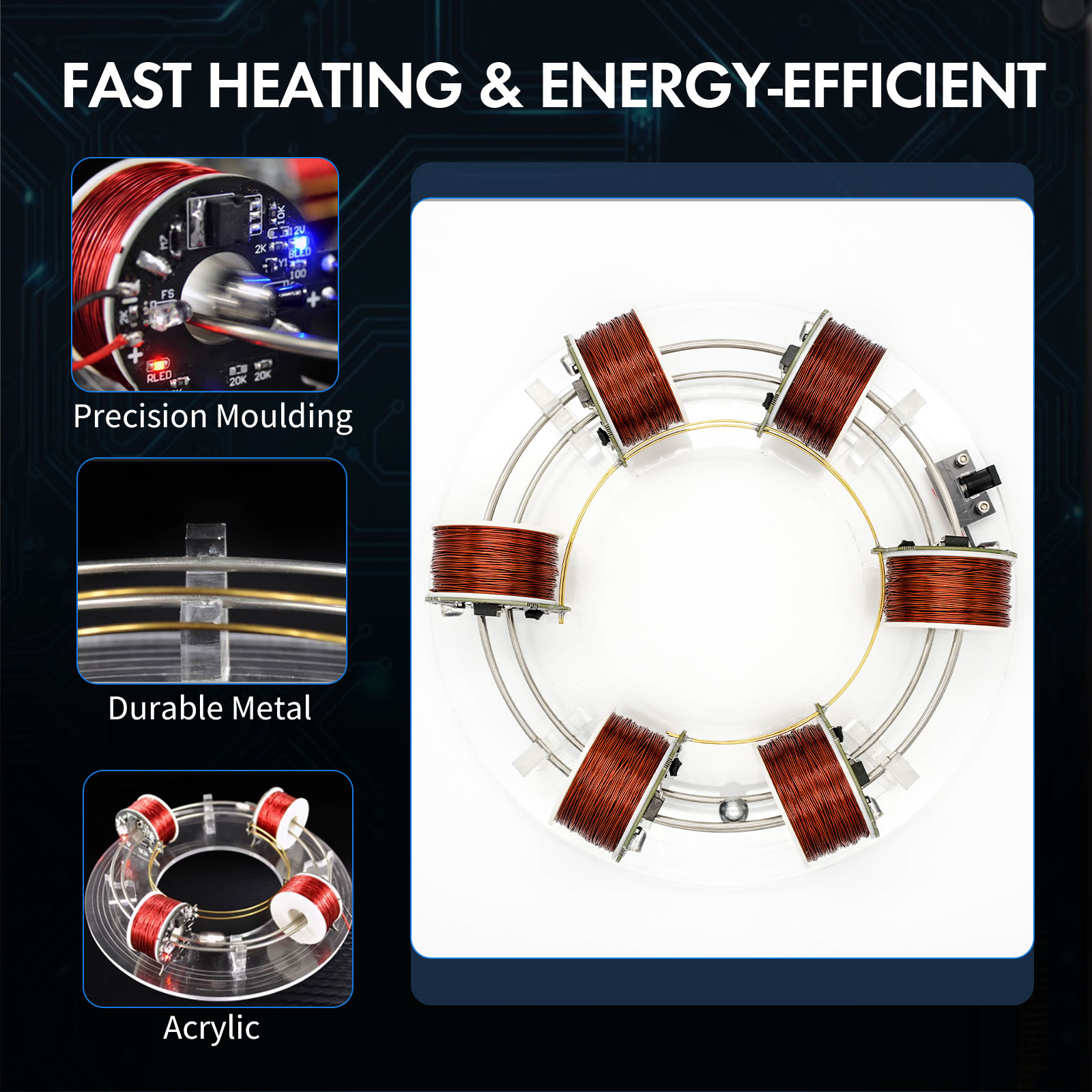 Acrylic Ring Cyclotron Accelerator 20-30 RPM Educational Electronic Components Toy Model Set Science Experiment Demonstration