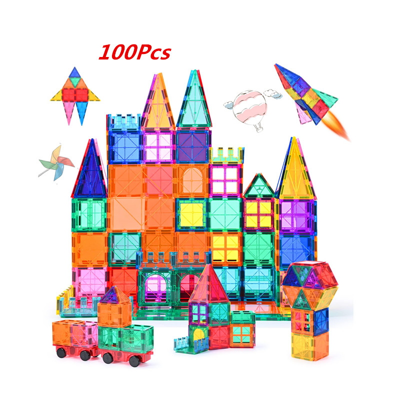 100 Pcs Magnetic Building Blocks for Kids Montessori Toy Set Kids' STEM Learning Toy Gift Promote Creativity for Kids
