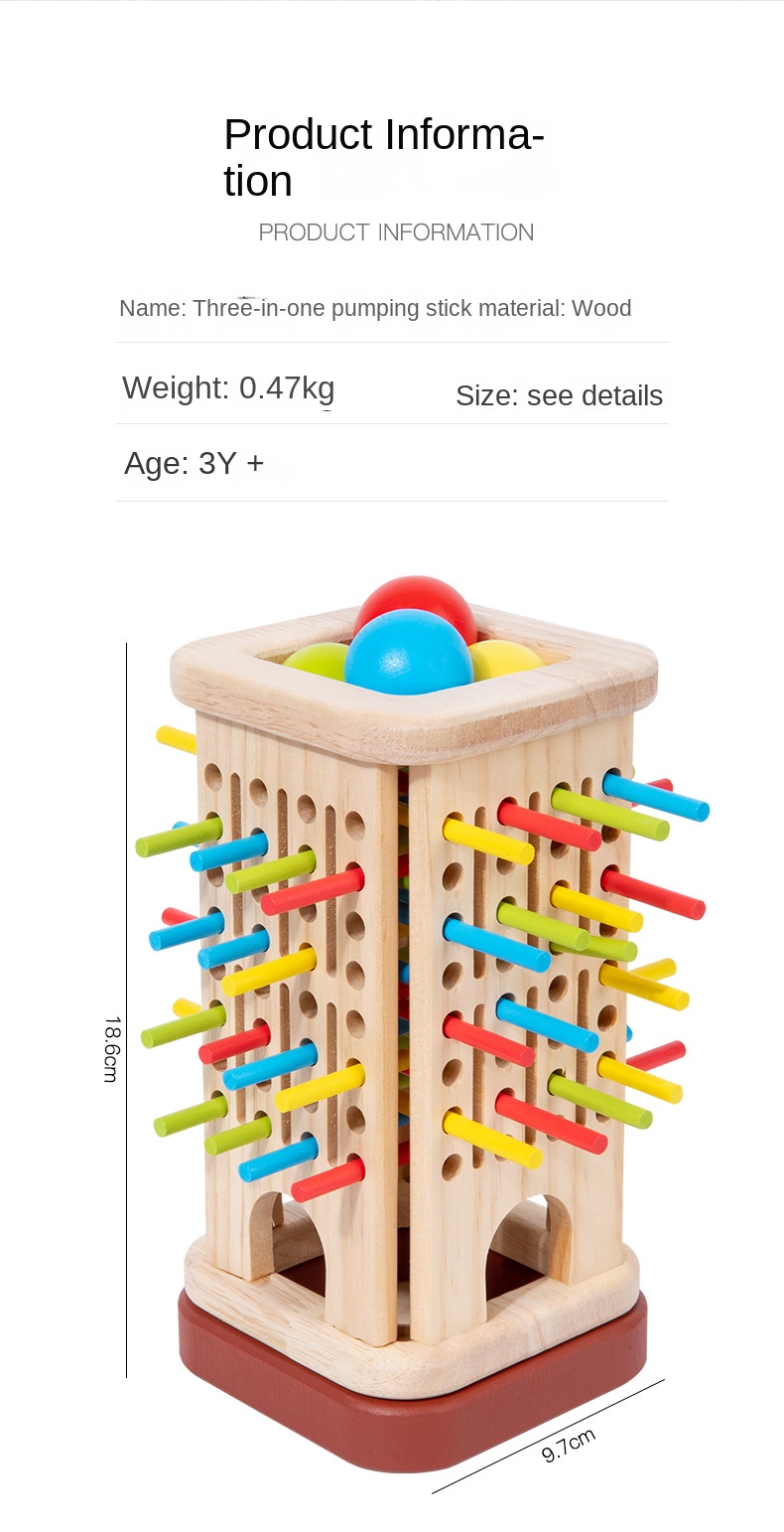 Wooden Stick Game Puzzle Dice Toy