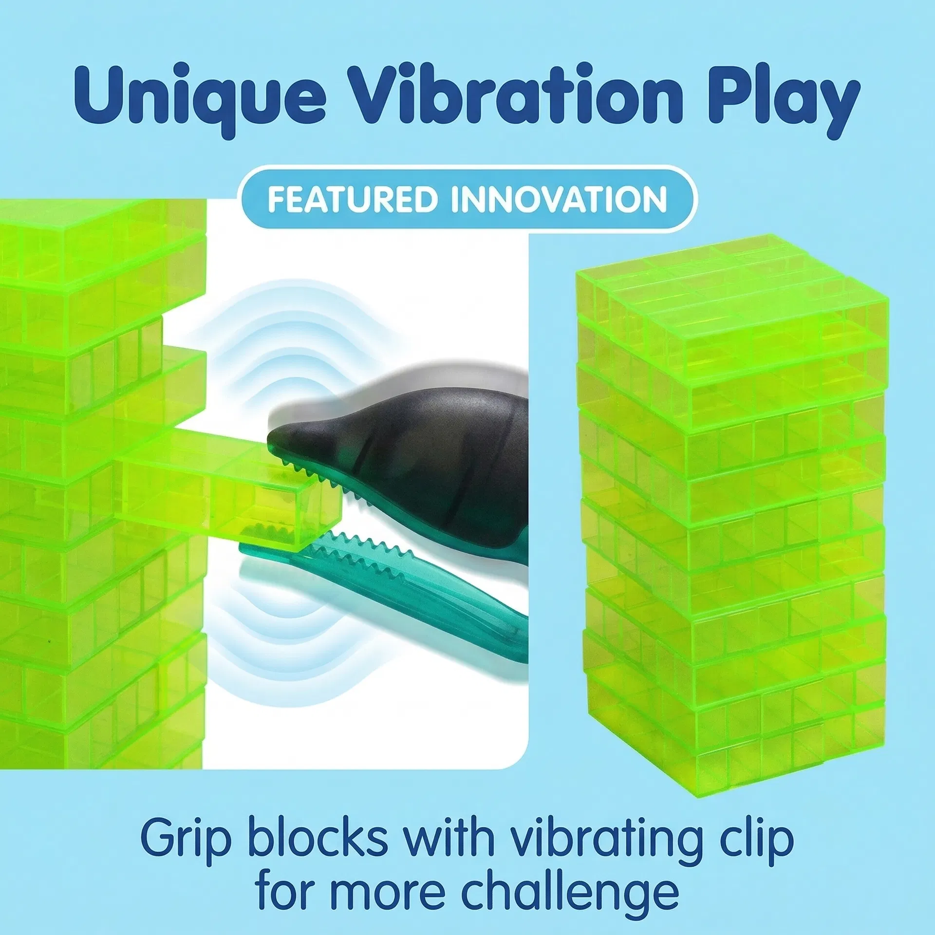 Bulk Wholesale Vibrating Clip Cube Stacking Building Blocks Game Multiplayer Interactive Educational Kids Party Toy