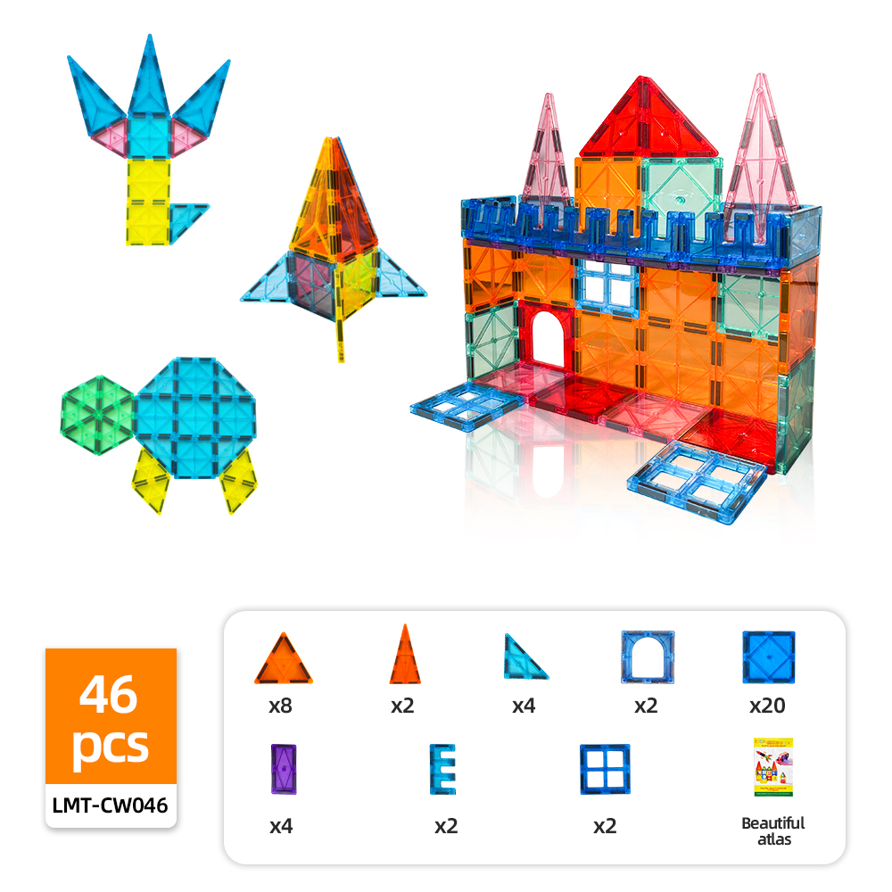 Hot Selling Strong STEM 3D Construction Magnetic Building Blocks Sets Educational Magnetic Tiles Toy for Kids