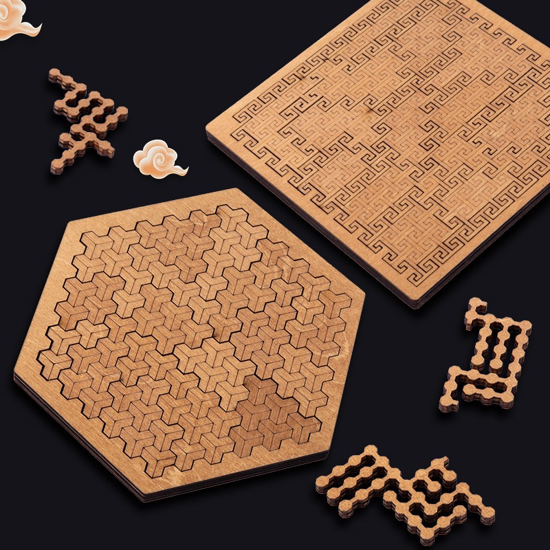 Stress Relieving Wooden Puzzle for Children and Adults Puzzle Section with Advanced Logical and Geometric Thinking Puzzle Toy