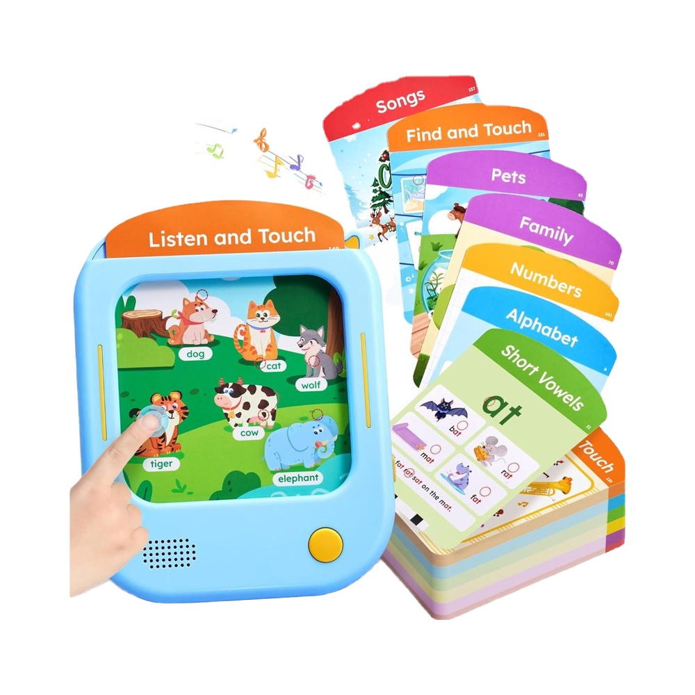 New Customized Kids Learning Tablet ABS Material Multiple Flash Cards Montessori Educational Toy Touch Sensor Sounds