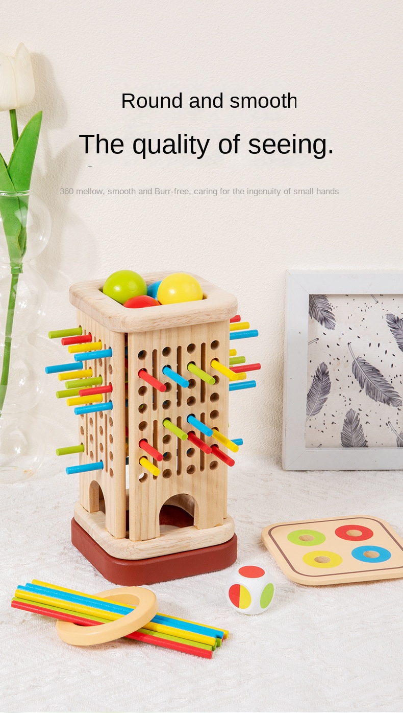 Wooden Stick Game Puzzle Dice Toy