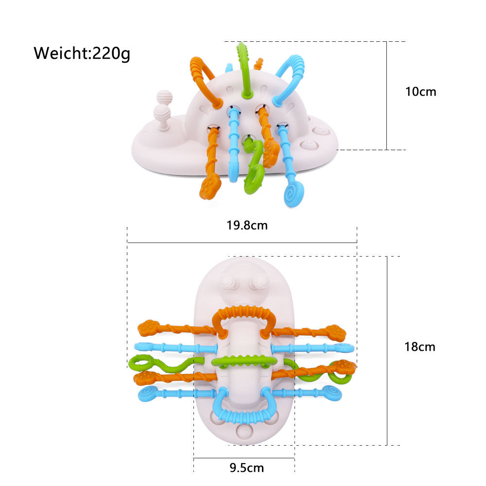 Silicone Finger Toy for Safe Baby Fine Motor Skills Training Puzzle Fun Pull-Up Dining Table Educational Toys