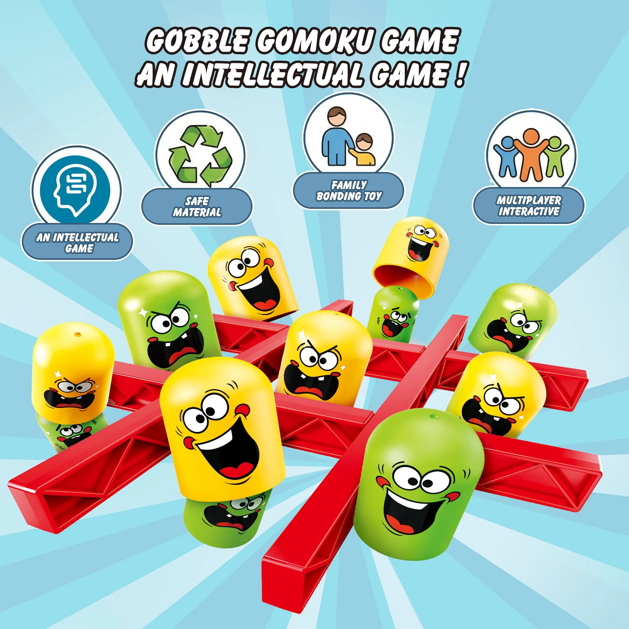 Children Educational Gobble Tic-Tac-Toe Game Kid Juguetes Toy Family Interactive Desktop Strategy Training Toy for Kids Party Play