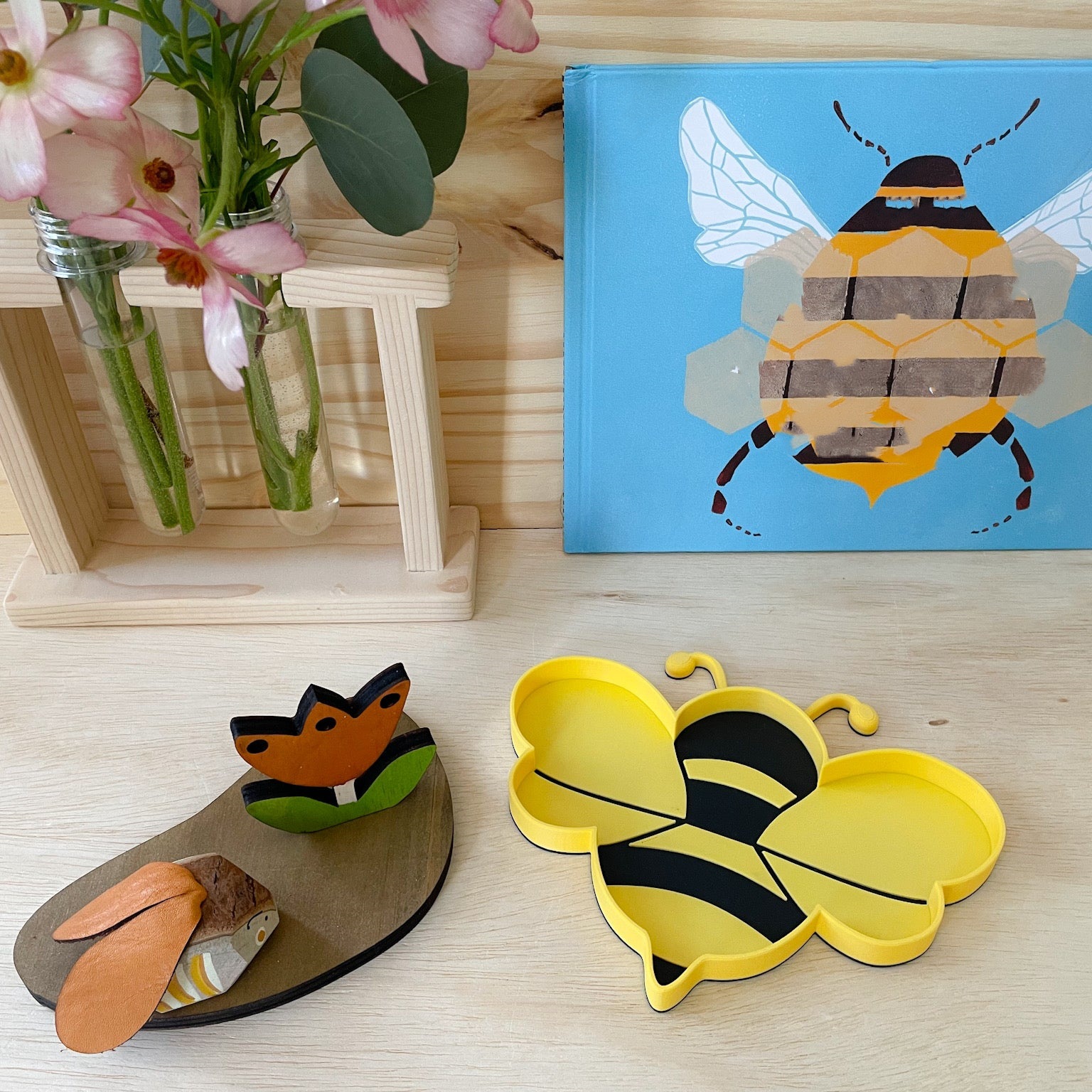 Eco-friendly Bee Sensory Matching Toy for Montessori Learning Tray 3D Printed Beehive Sorting Game Early Childhood Teaching Aids