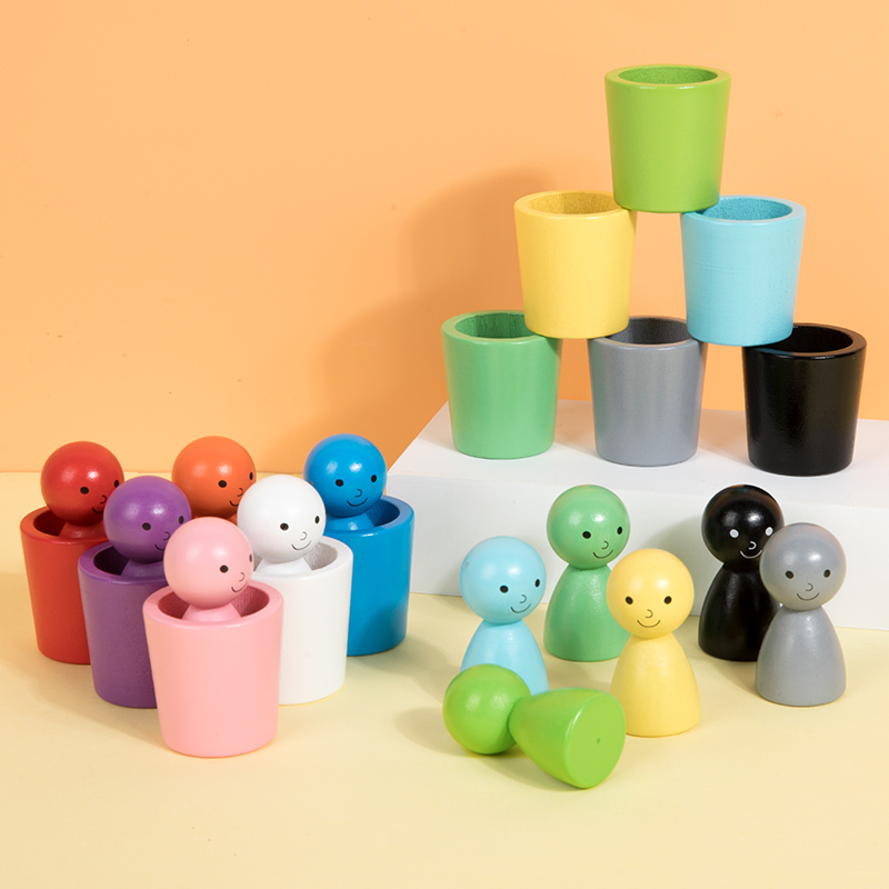 Hot Style Montessori Educational Toys New Fashion Wooden Color Classification Cup Age 3+ Years Old Toddler 5 to 7 Years Learn