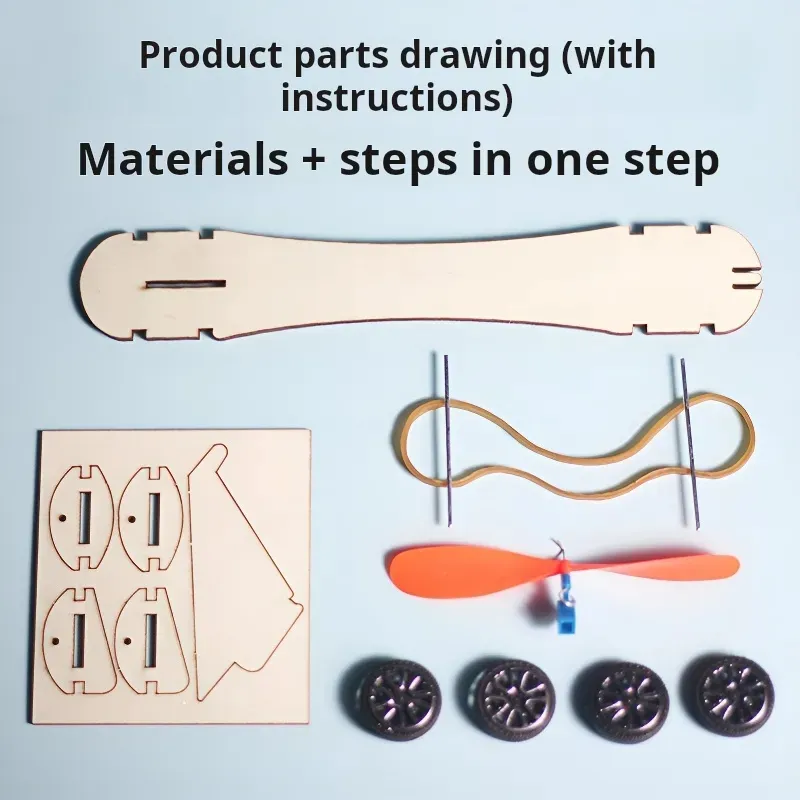 Rubber Band Power Car DIY 2